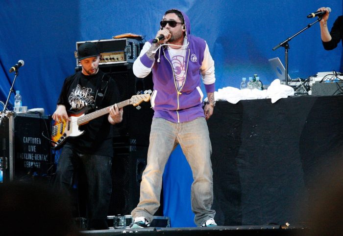 Der deutsche Rapper Sido steht am 04. Juni 2011 im Rahmen von Mario Barths Stadiontour in der Frankfurter Commerzbank-Arena auf der Bühne.