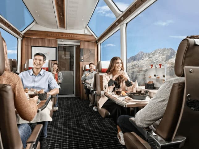 Komfort und Genuss an Bord des Glacier Express